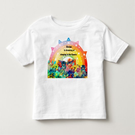 Gepersonaliseerde naam bloem kinder shirts (Voorkant)
