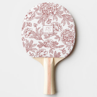 Gepersonaliseerde naam Bloem patroon Tafeltennisbatje