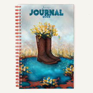 Gepersonaliseerde Naam Bloemen Boot met Kolibrie Notitieboek