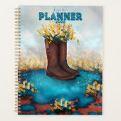 Gepersonaliseerde Naam Bloemen Boot met Kolibrie Planner (Voorkant)