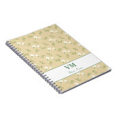 Gepersonaliseerde naam bloemenpatroon monogram ele notitieboek (Rechterzijde)