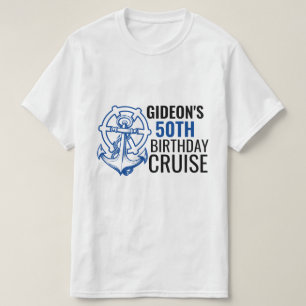 Gepersonaliseerde naam Blue Anchor Cruising verjaa T-shirt