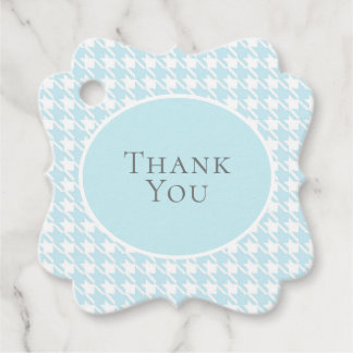 Gepersonaliseerde naam Blue Check Plaid Bedankjes Labels
