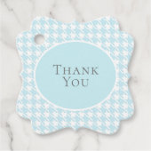 Gepersonaliseerde naam Blue Check Plaid Bedankjes Labels (Voorkant)