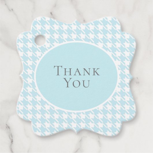 Gepersonaliseerde naam Blue Check Plaid Bedankjes Labels (Voorkant)