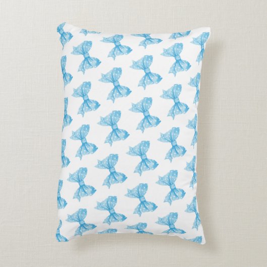 Gepersonaliseerde naam Blue Coquette Bow Accent Pi Accent Kussen (Achterkant (Verticaal))