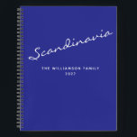 Gepersonaliseerde naam Blue Destination Travel Jou Notitieboek<br><div class="desc">Een strak en modern reisjournaal met een gewaagde blauwe cover met stijlvol script en minimalistische typografie. Personaliseer het met uw bestemming en familienaam om creëer een unieke aandenken te geven voor het documenteren van avonturen,  herinneringen en reisplannen. Perfect voor vakantieplanning,  reisreflecties of als een doordacht cadeau voor reisliefhebbers.</div>