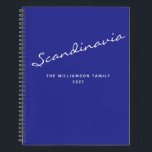 Gepersonaliseerde naam Blue Destination Travel Jou Notitieboek<br><div class="desc">Een strak en modern reisjournaal met een gewaagde blauwe cover met stijlvol script en minimalistische typografie. Personaliseer het met uw bestemming en familienaam om creëer een unieke aandenken te geven voor het documenteren van avonturen,  herinneringen en reisplannen. Perfect voor vakantieplanning,  reisreflecties of als een doordacht cadeau voor reisliefhebbers.</div>