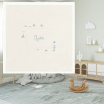 Gepersonaliseerde naam Blue Floral Cream Baby show