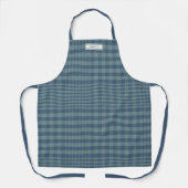 Gepersonaliseerde naam Blue Grey Plaid Classic Pre Schort (Voorkant)