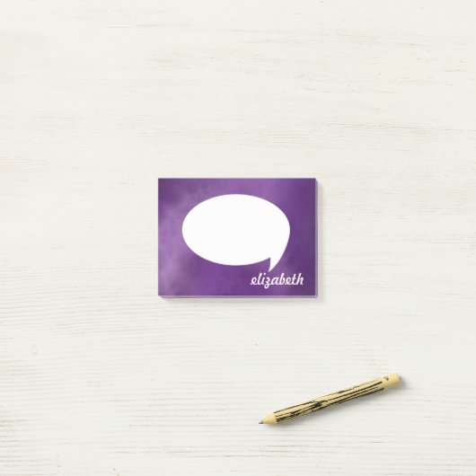 Gepersonaliseerde naam Blue Talk Bubble Post-it® Notes (Op bureau)