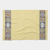 Gepersonaliseerde naam Blue & Yellow Mediterranean Theedoek (Horizontaal)