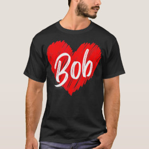 Gepersonaliseerde naam Bob Heart I Love Bob  Tan T-shirt