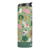 Gepersonaliseerde Naam Boerderij Dier Kinder Speel Thermosbeker (Gedraaid links)