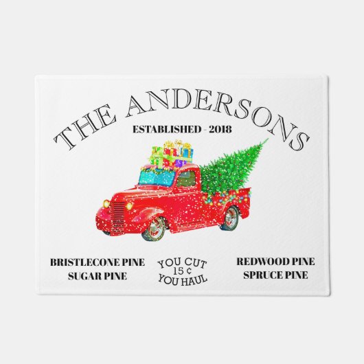  gepersonaliseerde naam boerderij kerst deurmat (Voorkant)