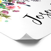 Gepersonaliseerde naam Boho Bloemen Slaapkamer Kwe Poster (Hoek)