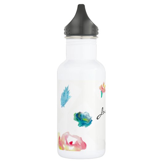 Gepersonaliseerde naam, Boho Flower waterverf schi Waterfles (Links)