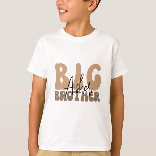 Gepersonaliseerde naam boho grote broer peuter t-shirt (Voorkant)