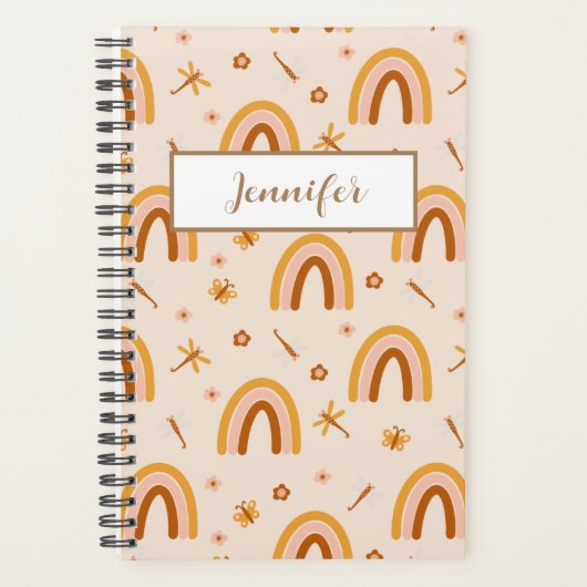 Gepersonaliseerde naam Boho Rainbow Planner (Voorkant)