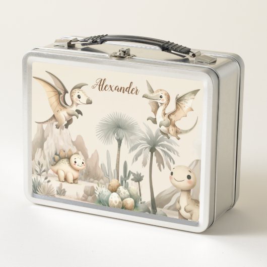 Gepersonaliseerde naam Boho Schattigee dinosaurus (Voorkant)