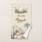 Gepersonaliseerde naam Boho Schattigee dinosaurus Bad Handdoek (Handdoek)