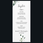 Gepersonaliseerde naam Botanische groene bladeren  Menu<br><div class="desc">Ik ben naar een bruiloft geweest waar ik blij was dat mijn naam als tafelplaats diende. Het had mijn naam bovenaan en de voedselmenuopstelling eronder. Ik vond het zo'n slimme manier om iets te gebruiken dat al aan tafel zou liggen. Zoiets heb ik speciaal voor jou gemaakt. Dit huwelijksmenu bevat...</div>