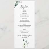 Gepersonaliseerde naam Botanische groene bladeren  Menu (Voorkant)