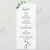 Gepersonaliseerde naam Botanische groene bladeren  Menu (Voorkant / Achterkant)