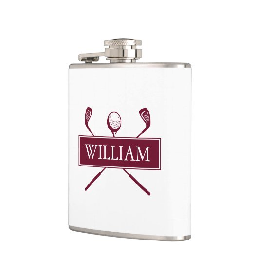 Gepersonaliseerde naam Bourgondische clubs en bal Heupfles (Links)