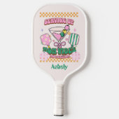 Gepersonaliseerde naam Bow Groovy Retro Mom Pickleball Paddle (Achterkant)