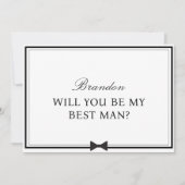 Gepersonaliseerde naam Bowtie Best Man Voorstel Kaart (Voorkant)