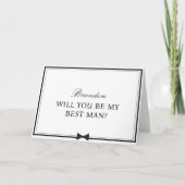 Gepersonaliseerde naam Bowtie Best Man Voorstel Kaart (Voorkant)
