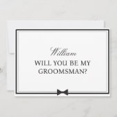 Gepersonaliseerde naam Bowtie Groomsman Voorstel Kaart (Voorkant)