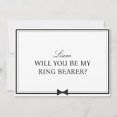 Gepersonaliseerde naam Bowtie Ring Drager Voorstel Kaart (Voorkant)