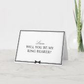 Gepersonaliseerde naam Bowtie Ring Drager Voorstel Kaart (Voorkant)