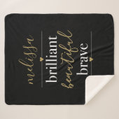 Gepersonaliseerde naam Briljant Prachtig Brave Sherpa Deken (Voorkant (horizontaal))