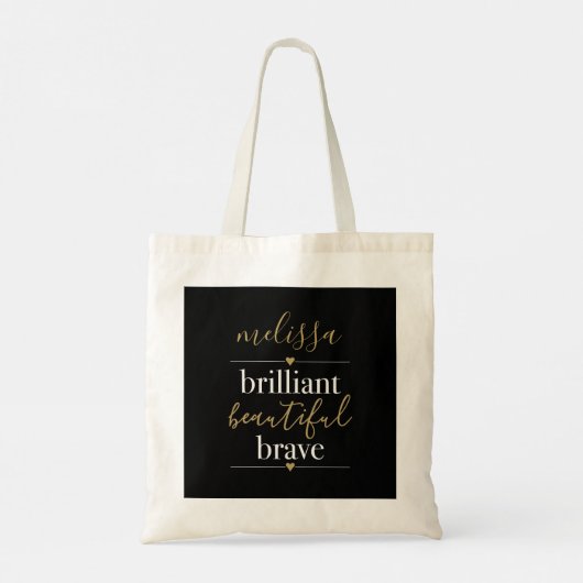 Gepersonaliseerde naam Briljant Prachtig Brave Tote Bag (Achterkant)