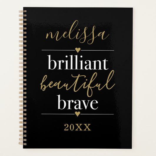 Gepersonaliseerde naam Briljantschitterend mooi br Planner (Voorkant)