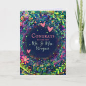 Gepersonaliseerde naam Bruiloft Modern Paarse Eleg Kaart (Voorkant)