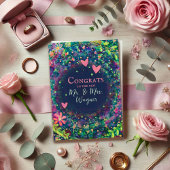 Gepersonaliseerde naam Bruiloft Modern Paarse Eleg Kaart