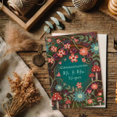 Gepersonaliseerde naam Bruiloft  Paddestoel Elegan Kaart