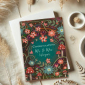 Gepersonaliseerde naam Bruiloft  Paddestoel Elegan Kaart