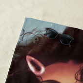 Gepersonaliseerde naam Bubble Zwart Meisje Strandl Strandlaken (In situ)