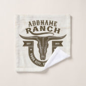 Gepersonaliseerde NAAM Bull Steer Skull Westerne R Bad Handdoek (Wasdoekje)