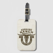 Gepersonaliseerde NAAM Bull Steer Skull Westerne R Bagagelabel (Voorkant (verticaal))