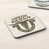 Gepersonaliseerde NAAM Bull Steer Skull Westerne R Bier Onderzetter (Linkerzijde)