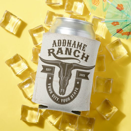 Gepersonaliseerde NAAM Bull Steer Skull Westerne R Blikjeskoeler (Insitu Zomer)