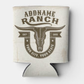 Gepersonaliseerde NAAM Bull Steer Skull Westerne R Blikjeskoeler (Voorkant)