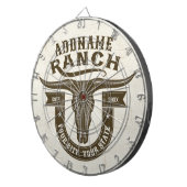 Gepersonaliseerde NAAM Bull Steer Skull Westerne R Dartbord (Voorkant Rechts)