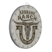 Gepersonaliseerde NAAM Bull Steer Skull Westerne R Dartbord (Voorkant Links)